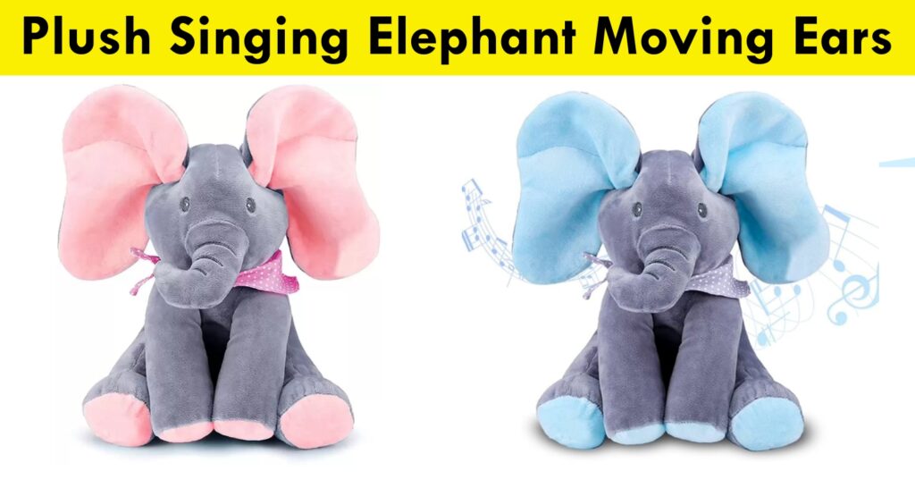 Plush Singing Elephant with Moving Ears